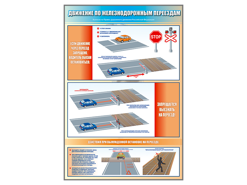 Стенд "Движение через железнодорожные пути"